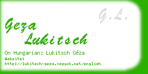 geza lukitsch business card